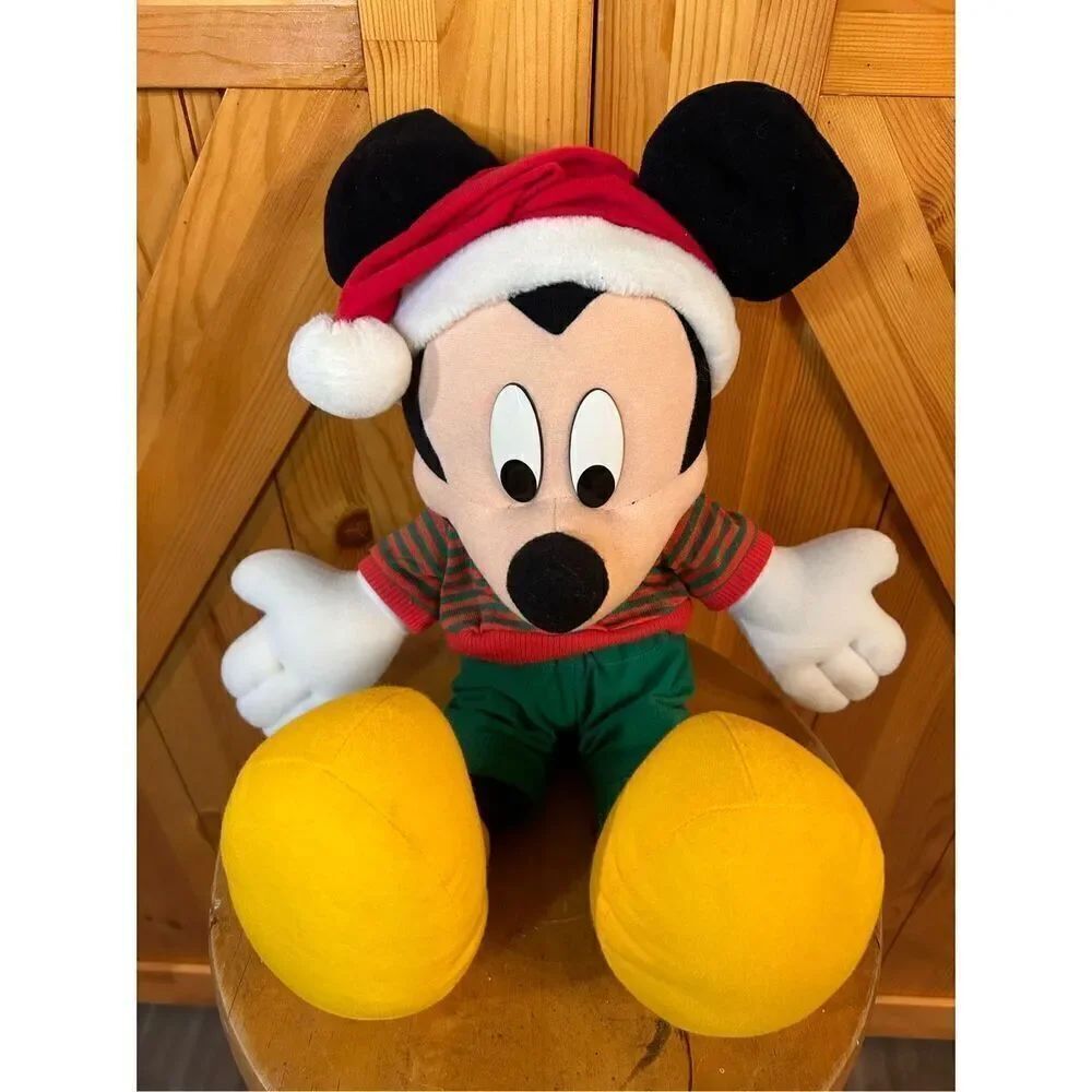 Mattel Disney Christmas Holiday MICKEY MOUSE Santa Hat Plush Toy 18" (4129)